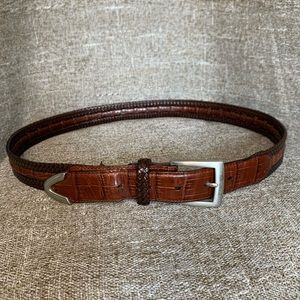 Brighton Basketweave Brown Leather Belt